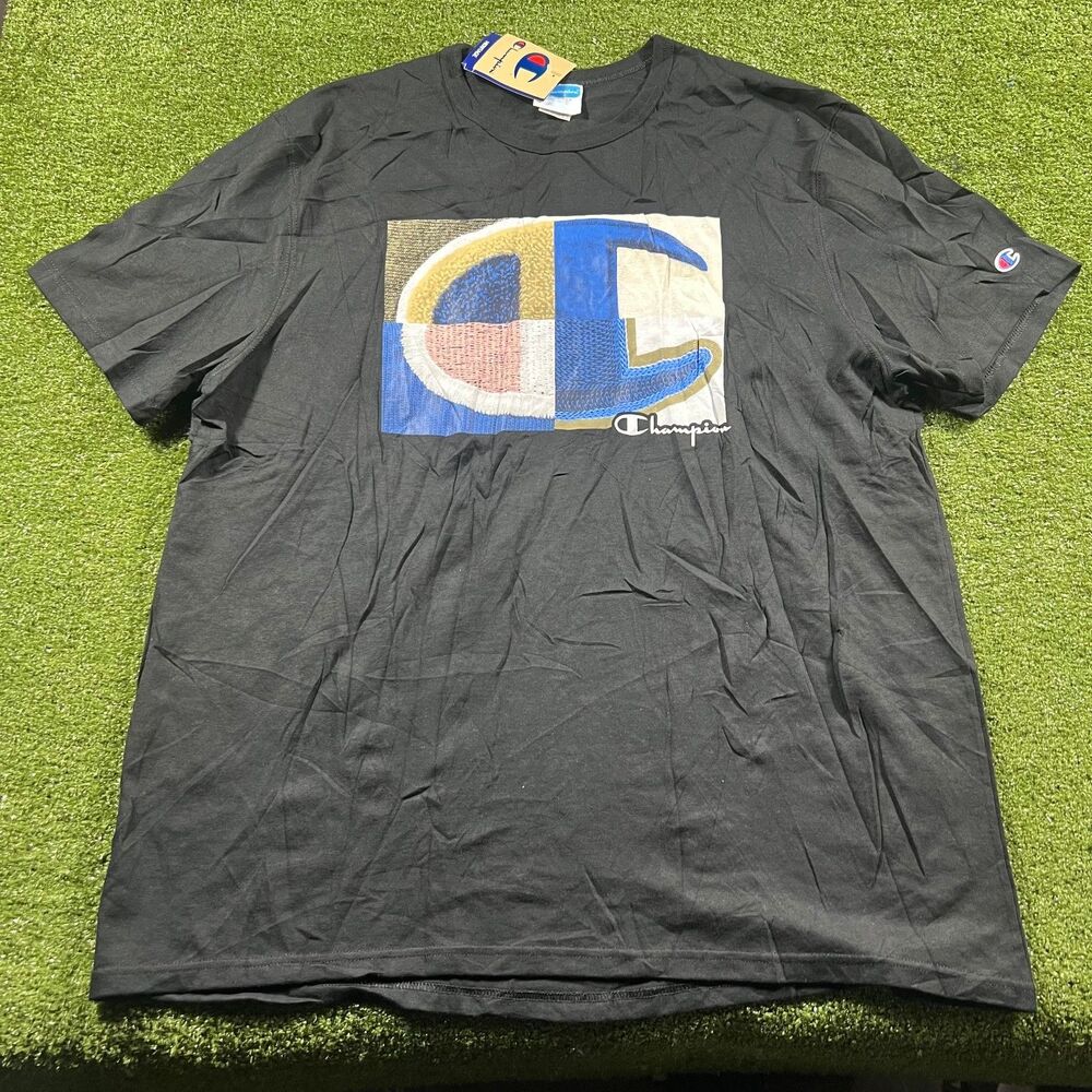 Champion Heritage Tee Mens 2XL Black Short Sleeve Crew Neck Cotton T-Shirt NWT